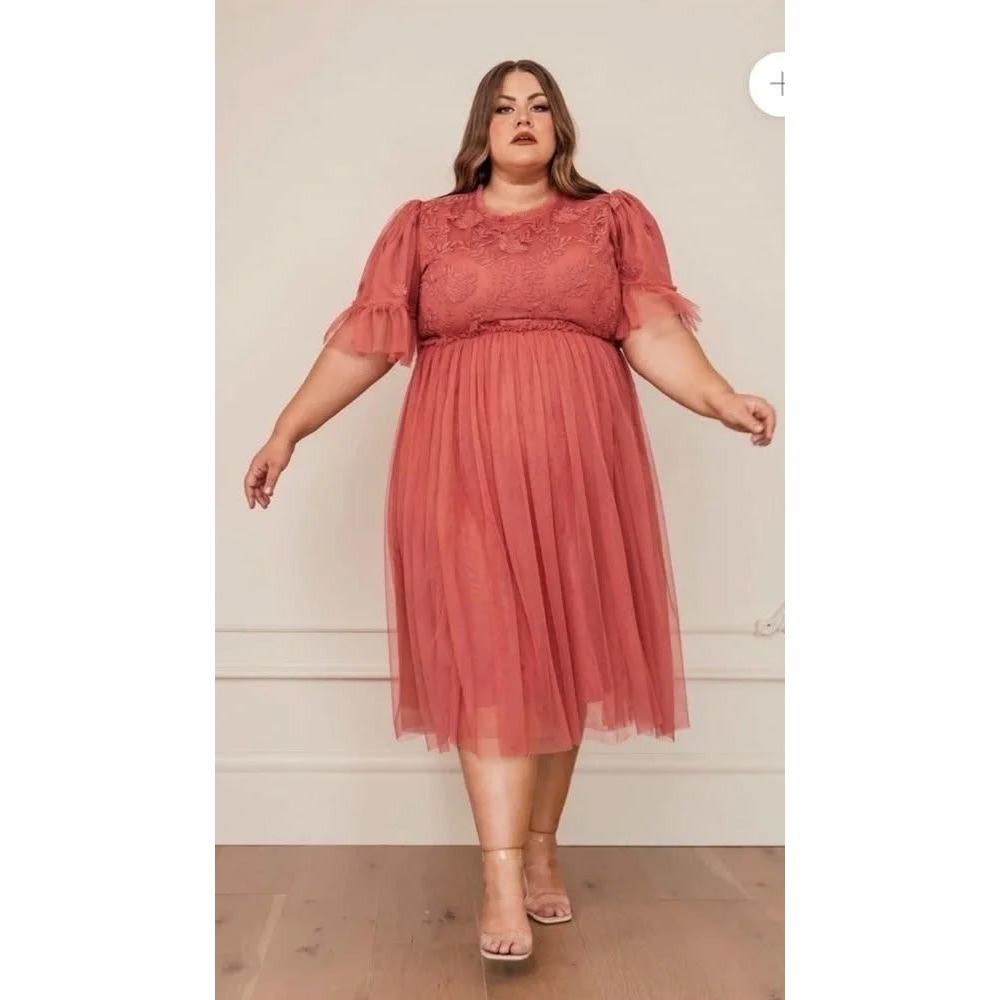 JessaKae Rose Mauve Tulle Midi Dress